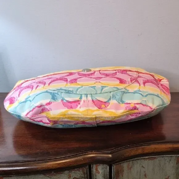 Coach Hamptons Watercolor Scribble Hobo Bag C0985-11754 EUC Purse Y2K 2009 - Picture 10 of 16